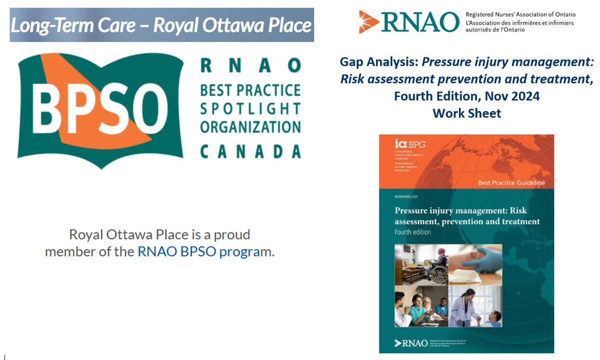 Look what happens when you have the mindset of being a #BPSO... 
The Royal Ottawa Place could not wait to redo their gap analysis on #BPG Pressure Injury to see how far they have come... and what amazing success they have!
<a href="/RNAO/">RNAO</a> 
<a href="/DorisGrinspun/">Dr. Doris Grinspun 🇨🇦 RN, PhD, FAAN, O.ONT</a> 
<a href="/Julia__Fine/">Julia</a>