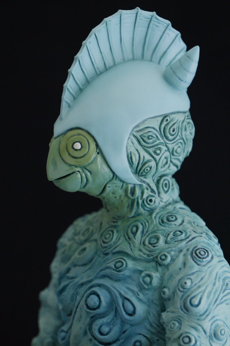 NGrmps8's tweet image. ウルトラセブン未撮影作品のピニヤ(かなめみおさんのレジンキット)が完成しました。
こちらのキットを拝見するまでピニヤ自体を知らなかったのですが、半魚人っぽい姿形に惹かれます。
色は、かなめみおさんの完成見本の雰囲気を目指したのですが、若干濃いめの味付けに……