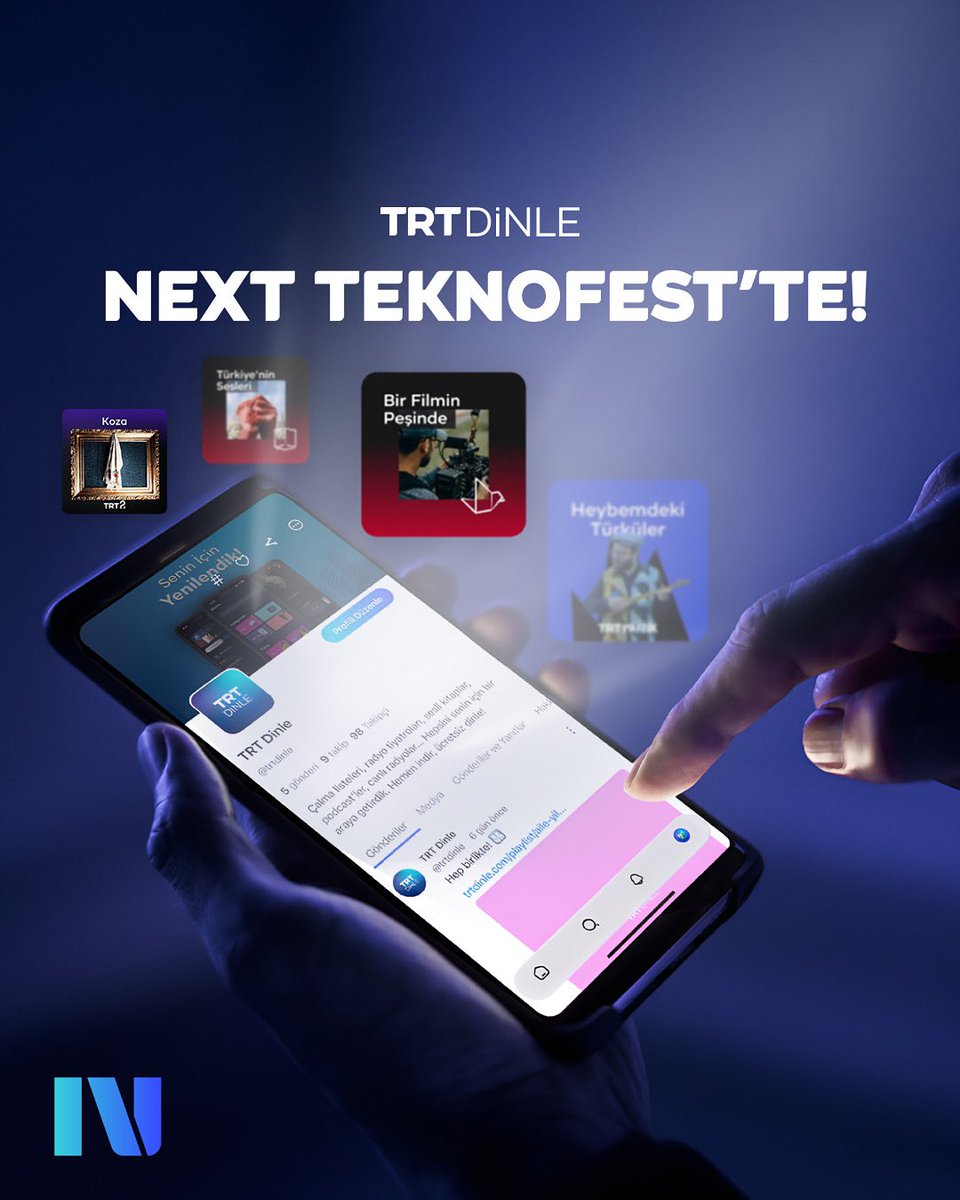 TRT Dinle artık Next Teknofest’te!🚀
Müziğe, podcast’e, radyo tiyatrolarımıza ve dopdolu içeriklere kulak veren herkesle buluşuyoruz.
Bizi takip et, birlikte dinlemeye devam edelim! 🎶
