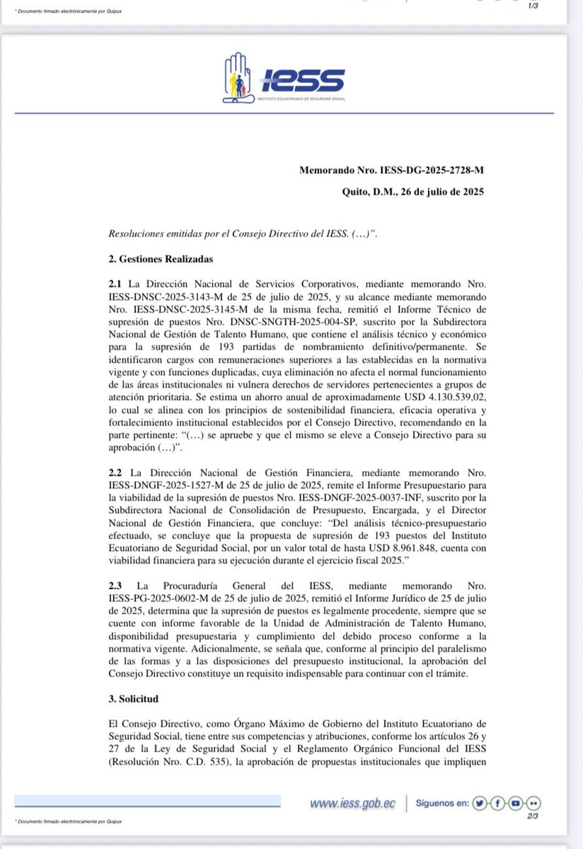 PRENSAVirtual_'s tweet image. #Ecuador|| El Instituto Ecuatoriano de Seguridad Social (#IESS), se suma a la desvinculación de funcionarios públicos.