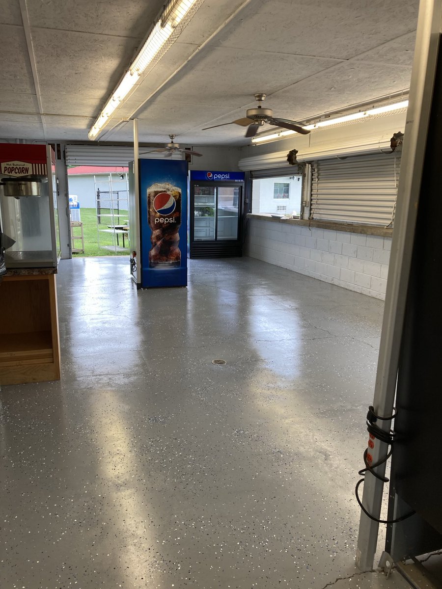 Just finished the concession stand floor at the Nelson Co football field. Another beauticatiin project on campus.