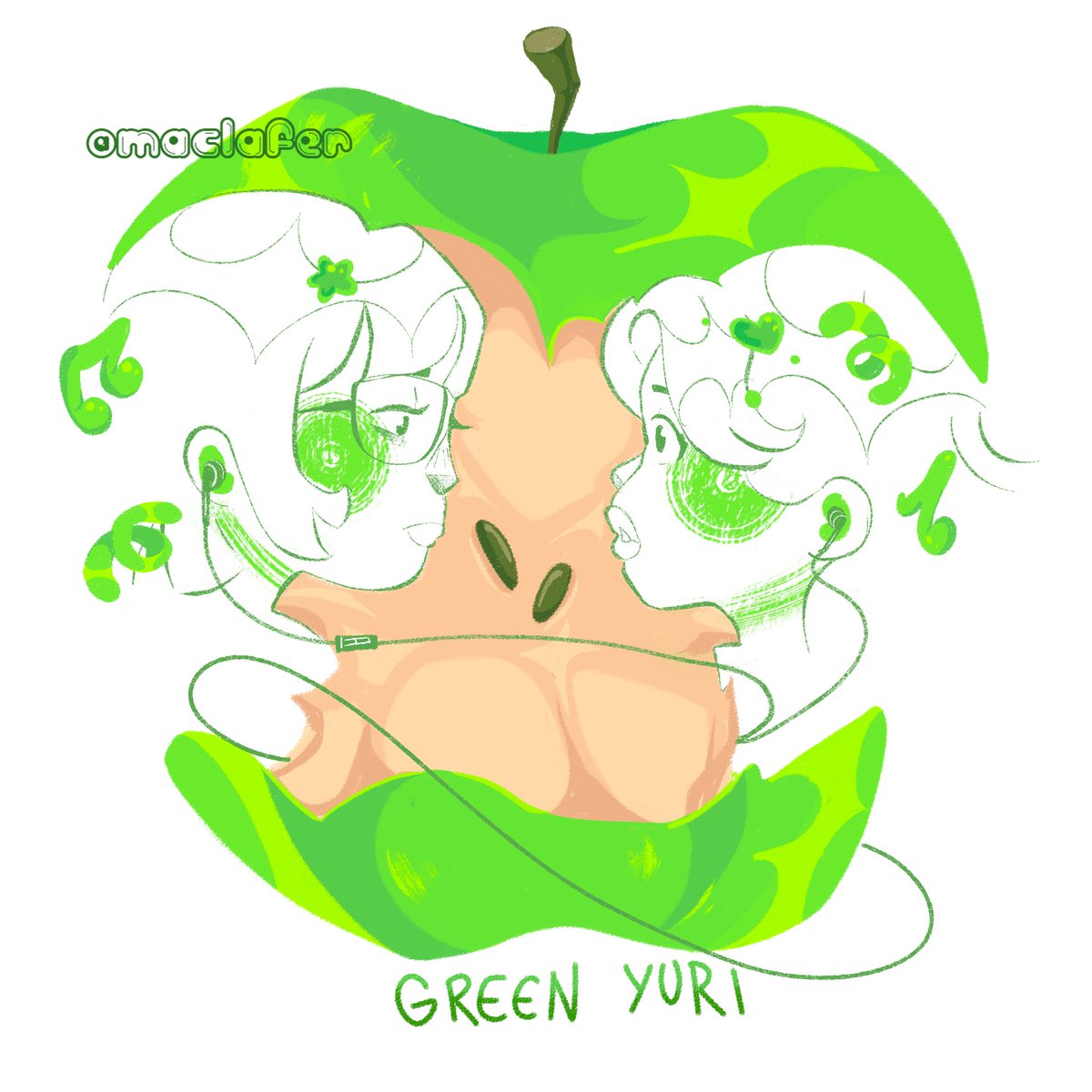 maclafer_'s tweet image. apple trend but is green yuri

#tgswiiwagaa