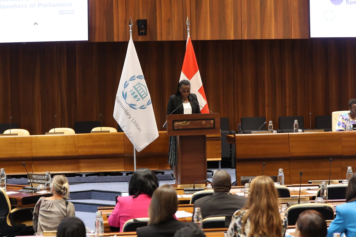 RwandaParliamnt's tweet image. Today, the Deputy Speaker of the Chamber of Deputies @BelineUwineza addressed the 15th Summit of Women Speakers of Parliament in #15SWSP Geneva, #Switzerland, on the session themed the women, peace and security agenda 25 years on: Persisting challenges and the way forward
"Women…