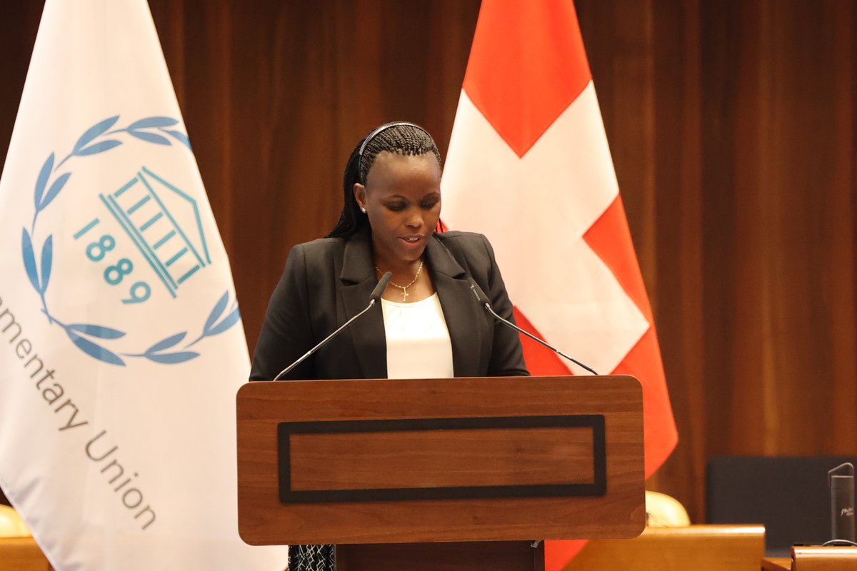 RwandaParliamnt's tweet image. Today, the Deputy Speaker of the Chamber of Deputies @BelineUwineza addressed the 15th Summit of Women Speakers of Parliament in #15SWSP Geneva, #Switzerland, on the session themed the women, peace and security agenda 25 years on: Persisting challenges and the way forward
"Women…
