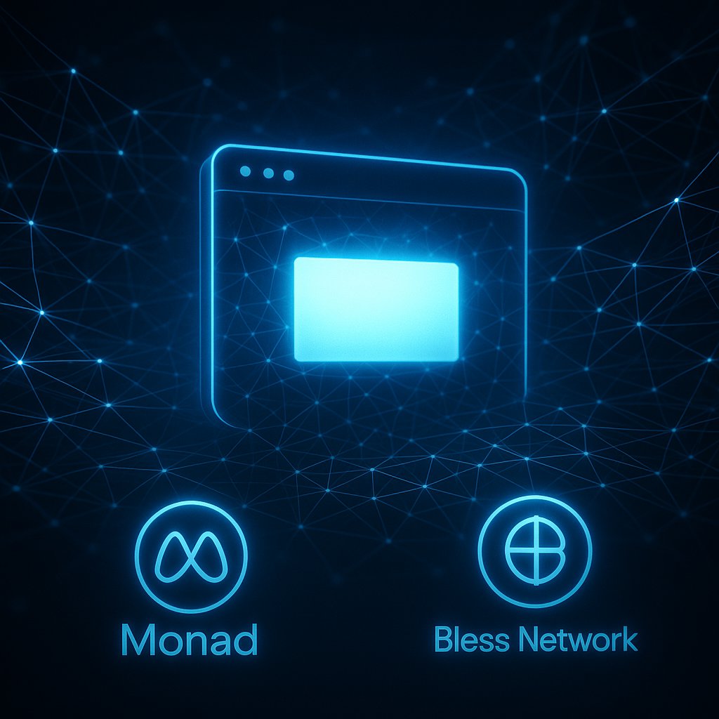 DexTsol's tweet image. gBless is heating up🔥 Do you know 👇

Monad integration is live enabling real on-chain queries &amp;amp; transactions straight from Bless apps.

Browser-based nodes, 24/7  no installs, no friction, just plug in and earn.

More nApps = more usage = more rewards  the network effect is…