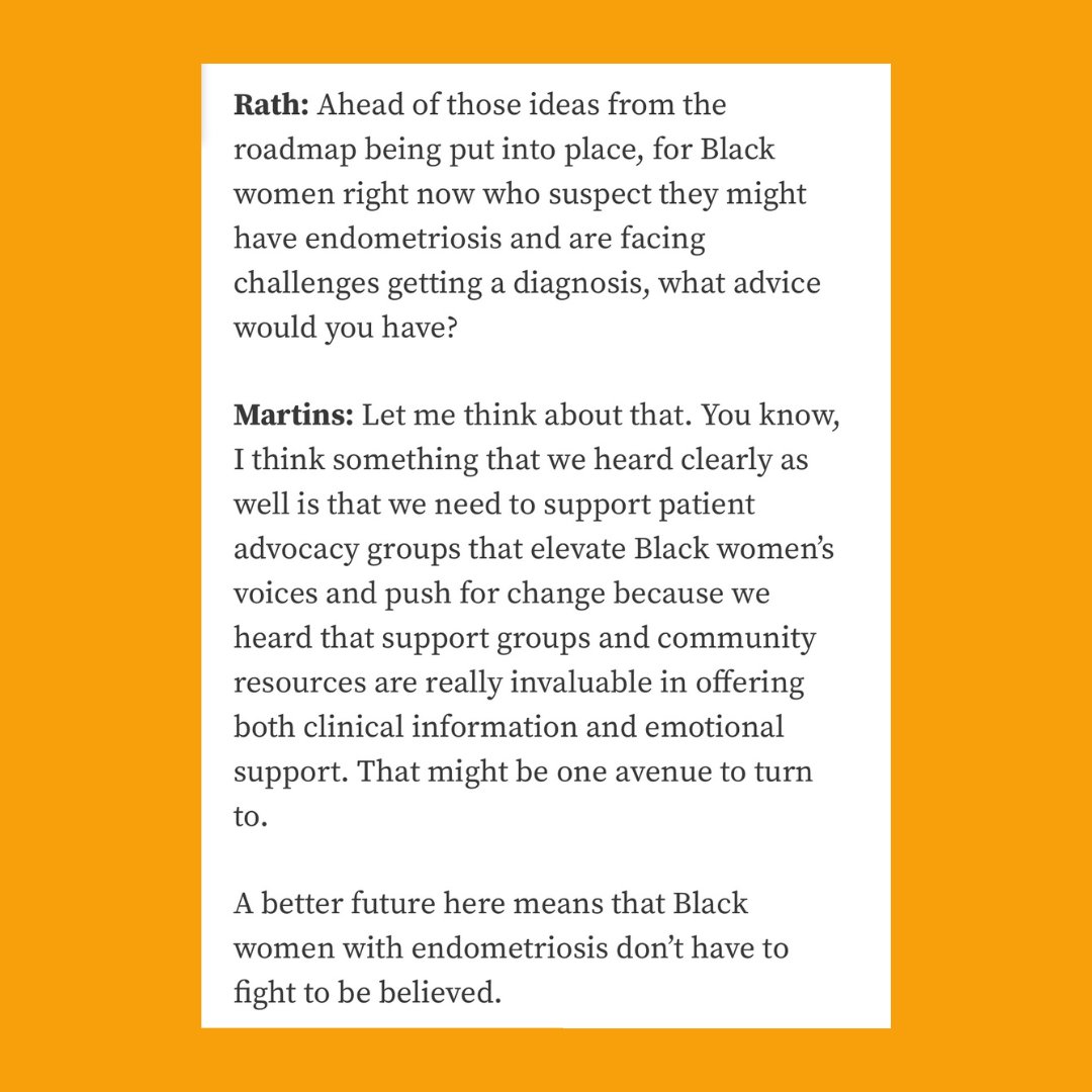 Black women with endometriosis face delayed diagnoses, dismissal, and medical gaslighting—deepening pain &amp; worsening outcomes. 💔 We must listen, believe, and advocate for equitable care. Every woman deserves to be seen, heard &amp; treated with dignity.