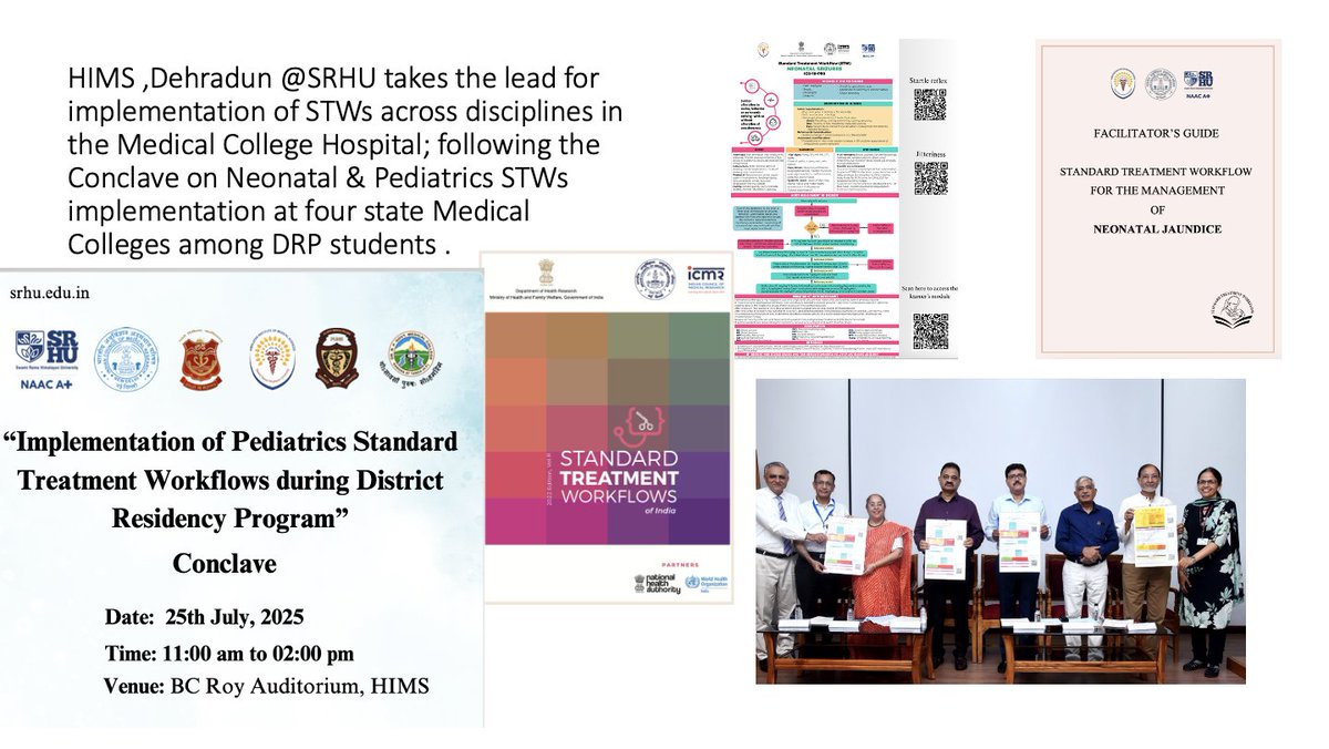Ashok Deorari MD FAMS (@ashokaiims) on Twitter photo The ICMR Standard Treatment Workflows in Pediatrics and Neonatology were converted into learner & Facilitators modules and a wall calendar. The team from <a href="/ICMRDELHI/">ICMR</a> led by Dr Ashoo Grover , top management of <a href="/SRHUniversity/">SRHU NAAC A+</a> were there to grace the occasion. <a href="/MoHFW_INDIA/">Ministry of Health</a> <a href="/NMC_IND/">National Medical Commission</a> The ICMR Standard Treatment Workflows in Pediatrics and Neonatology were converted into learner & Facilitators modules and a wall calendar. The team from <a href="/ICMRDELHI/">ICMR</a> led by Dr Ashoo Grover , top management of <a href="/SRHUniversity/">SRHU NAAC A+</a> were there to grace the occasion. <a href="/MoHFW_INDIA/">Ministry of Health</a> <a href="/NMC_IND/">National Medical Commission</a>