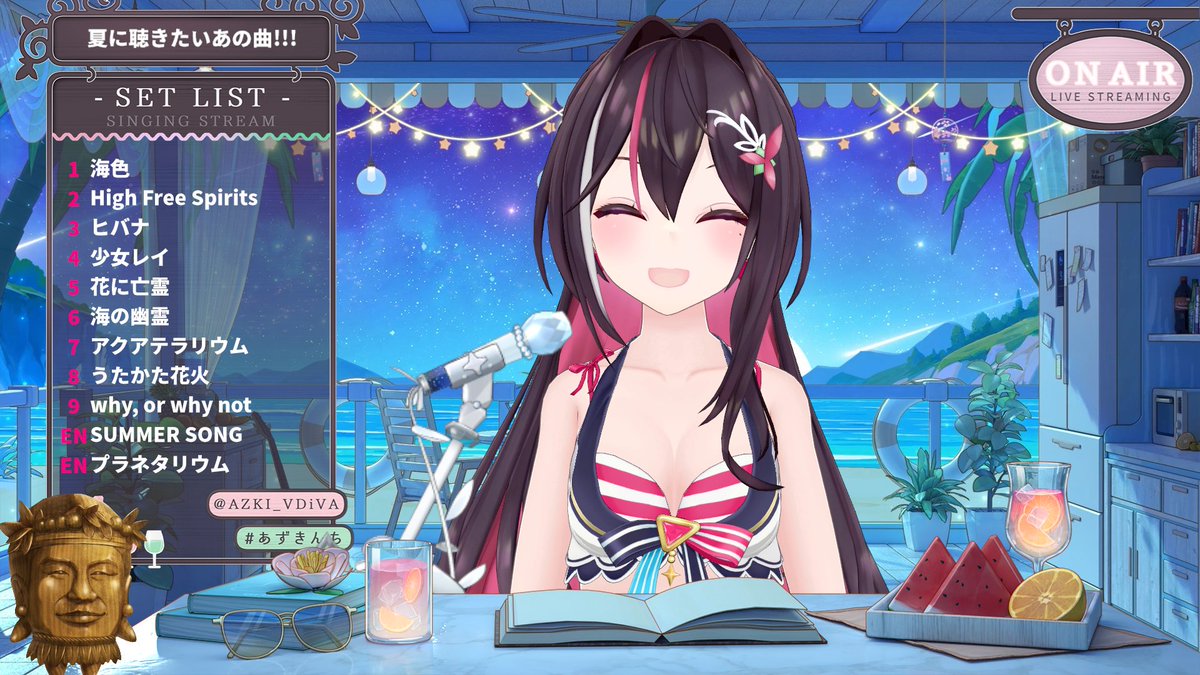@AZKi_VDiVA: #Azukinch Thank you for the summer song song slot 🌻✨️ The songs that I couldn't sing in the Holo Natsu song slot relay! I was able to sing! ! ! 🎤 There was a song everyone liked in today's set list...⁉️ 🔽Archives🔽 youtube.com/live/qex8btUdS…