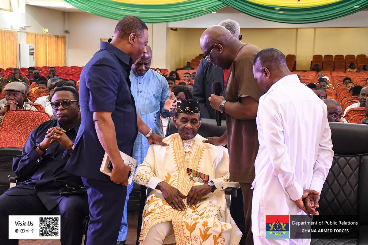 GhArmedForces's tweet image. The Ghana Armed Forces (GAF) in collaboration with the Joseph Ashitey Hammond Foundation has held a centenarian celebration ceremony for World War II Veteran, WOI Joseph Ashitey Hammond (Rtd).

gafonline.mil.gh/news/gaf-celeb…