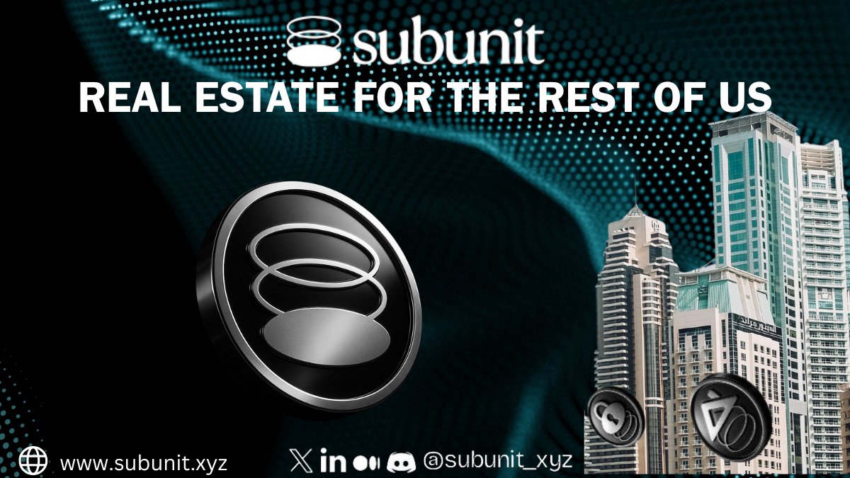 IdrisShamoo's tweet image. Real Estate for the Rest of Us 
Why wait 30 years for a mortgage when you can own a piece of real estate today  fully onchain? 
✓ Get rent paid to your wallet in USDC
✓  Minimum, start with $100-$999 as starter staker 
✓ 24/7 liquidity, zero paperwork
#Subunit #Web3Builders
