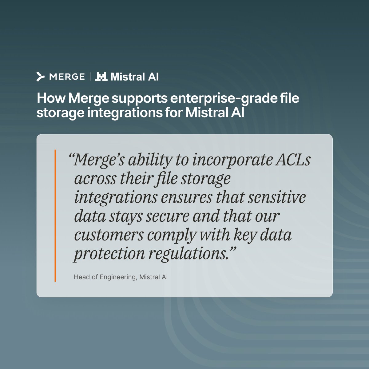 Merge (@merge_api) on Twitter photo Mistral AI needed to integrate with customers' file storage applications to power their enterprise AI search product for businesses.
Learn why <a href="/MistralAI/">Mistral AI</a> decided to partner with Merge and discover the benefits they've realized by reading our case study:
hubs.li/Q03y--9j0 Mistral AI needed to integrate with customers' file storage applications to power their enterprise AI search product for businesses.
Learn why <a href="/MistralAI/">Mistral AI</a> decided to partner with Merge and discover the benefits they've realized by reading our case study:
hubs.li/Q03y--9j0