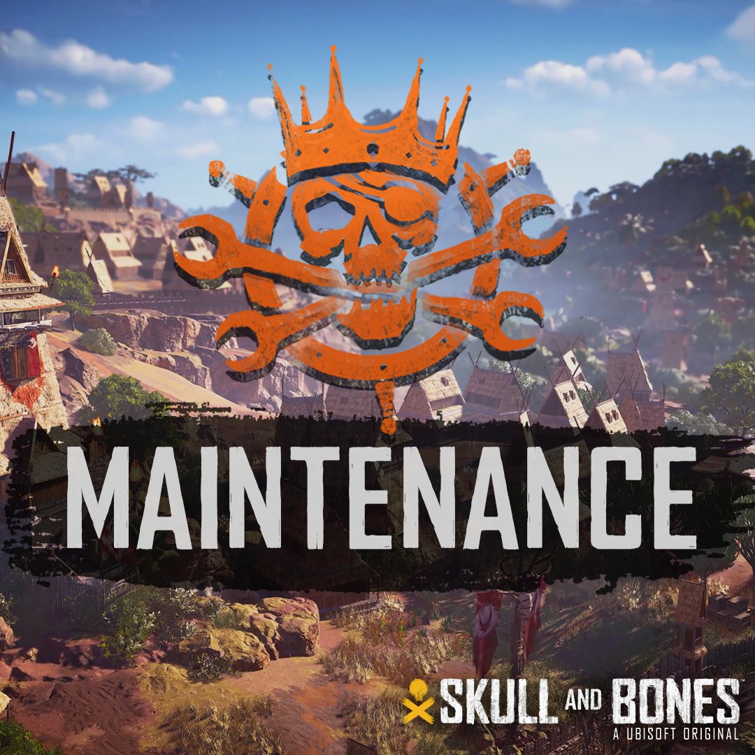 Captains, a #SkullandBones maintenance incoming  🛠️ 
📅 Tuesday 29th July
⏰ 8AM CEST / 4PM AET / (28 JUL) 11PM PT
⏱️ ~ 2h
 🔧 Check out the patch notes here  ➡️ ubi.li/VBzHY