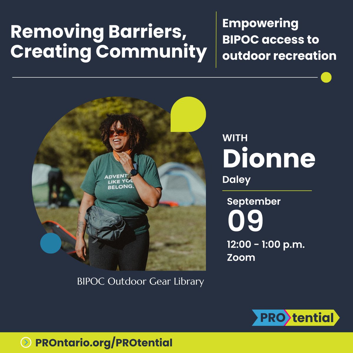 PROntario's tweet photo. 🚨 Upcoming Webinar Alert!

Learn how you can reduce barriers to access &amp; create community in parks and recreation programming and services and increase representation of racialized people engaging in outdoor recreation🏕️.

➡️Register today: https://t.co/XqnGcI3ZrB https://t.co/i569WaJchm
