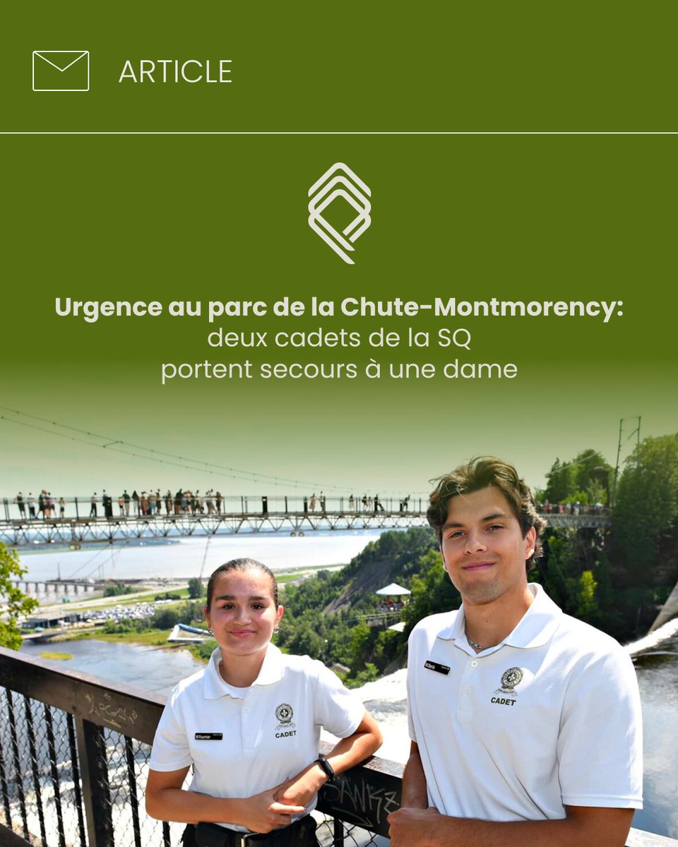 Deux cadets de la Sûreté du Québec ont fait preuve de sang-froid en portant secours à une dame victime d’un malaise, stabilisant la situation avant l’arrivée des secours. Bravo à eux pour leur professionnalisme! appq-sq.com/tva-urgence-au…