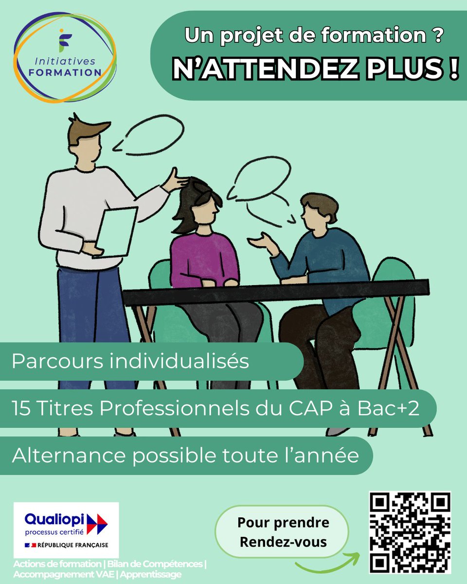 IF_BZH's tweet photo. Initiatives Formation vous accompagne dans vos projets. Vous avez des questions sur les parcours individualisés, les titres, les diplômes ou encore la construction de projet professionnel.

#formation #recrutement #projets #accompagnement #emploi #bretagne https://t.co/IekBHcgFcL