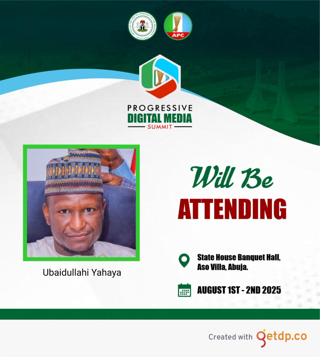 Ubaidullahkaura's tweet image. Insha Allah.
I will be attending Progressives Digital Media Summit.
🗓FRIDAY, 1St AUGUST, 2025
📍STATE HOUSE BANQUET HALL
It’s a great opportunity to connect with innovators, digital media strategists, and progressive minds shaping the future of communication and governance…