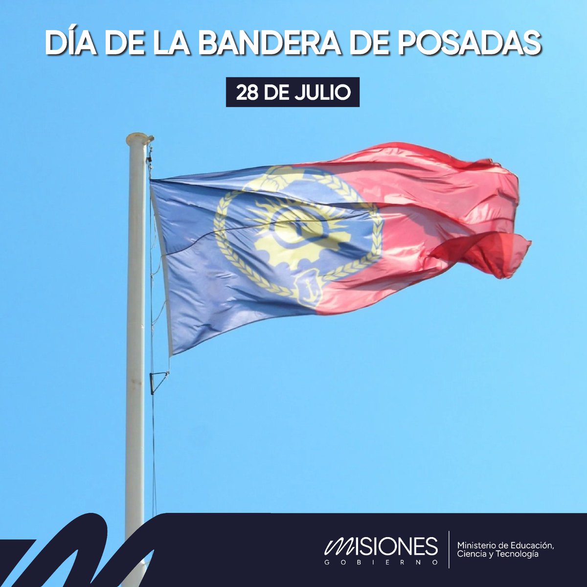 Día de la Bandera de Posadas ❤️💙💛

Hace 10 años, el 28 de julio de 2015, nuestra bandera fue izada por primera vez en la Plazoleta del Mástil. Fue creada por Gemma Rotela y desde entonces nos representa con sus colores y símbolos cargados de significado.

#Misiones
#Educación