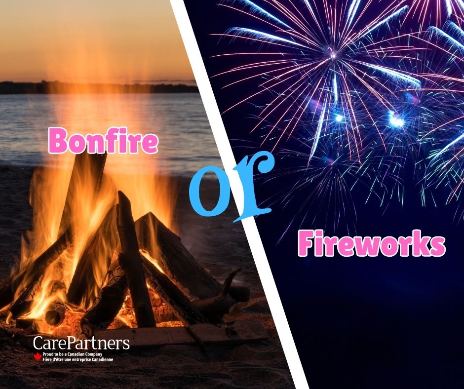 CarePartnersCA's tweet image. For the final week of our Summer Sunshine Showdown we are dying to know: are you winding down by the fire or lighting up the night sky? Tell us your perfect summer night vibe! #ThisOrThat #SummerVibes