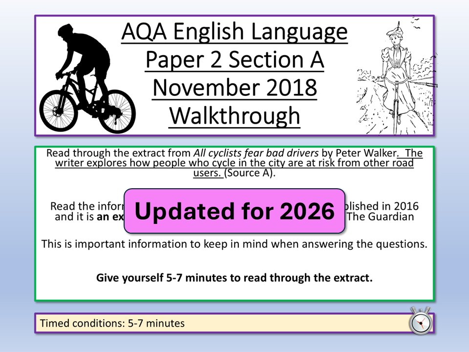 AQA English Language Paper 2 November 2018 walkthrough - updated for the 2026 questions. Previously downloaded? Get the update FREE.
tes.com/teaching-resou…
#teamenglish #edutwitter #teachertwitter #gcses #gcses2026 #teachers #teach #teaching #teacherlife #exams #aqa #aqa2026