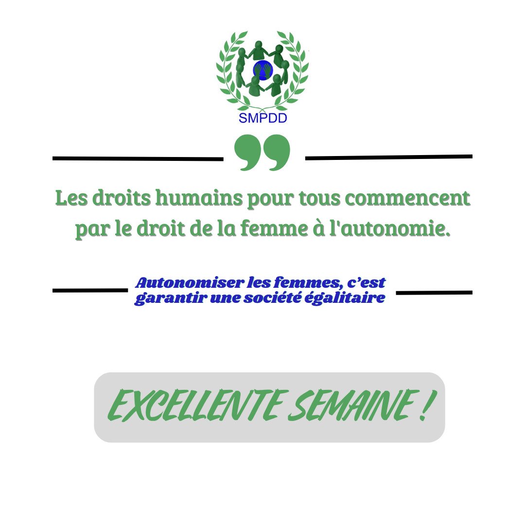 Soutenir les #femmesVulnérables en leur offrant les moyens d'agir et de se réaliser pleinement, c'est œuvrer pour un #avenir plus #égalitaire !

Excellente #semaine à tous !

#SMPDD 
#AutonomisationDesFemmes 
#SociétéÉgalitaire
