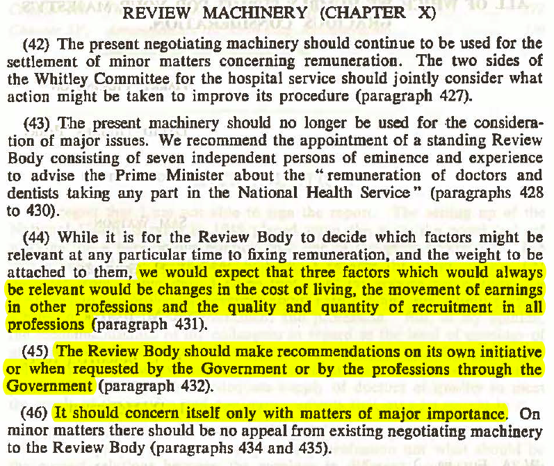 There's a paranoid delusion that the BMA has political aims rather than pay &amp; healthcare aims. It doesn't. In 1956 a Royal Commission was set up as governments didn't want to pay for the highly skilled group of people doing a tough job that Drs represent. Nothing has changed.