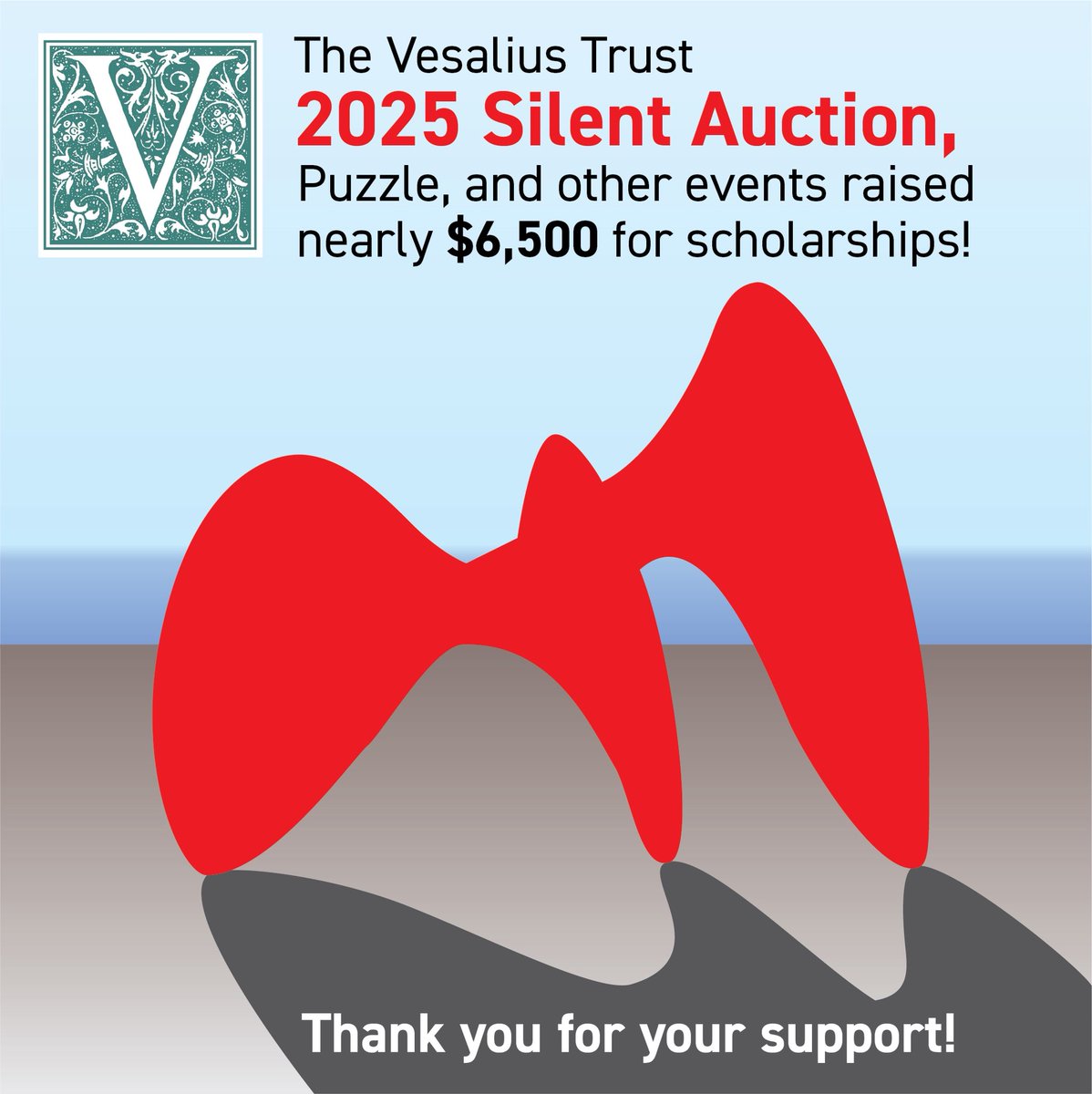 The 2025 #VesaliusTrust Alan W. Cole Memorial Silent Auction, Puzzle fundraiser &amp; other events at  the @amidotorg mtg in Grand Rapids, MI earned nearly $6,500.00 for student scholarships. Thanks to all our generous donors &amp; bidders for making this possible. We are grateful.