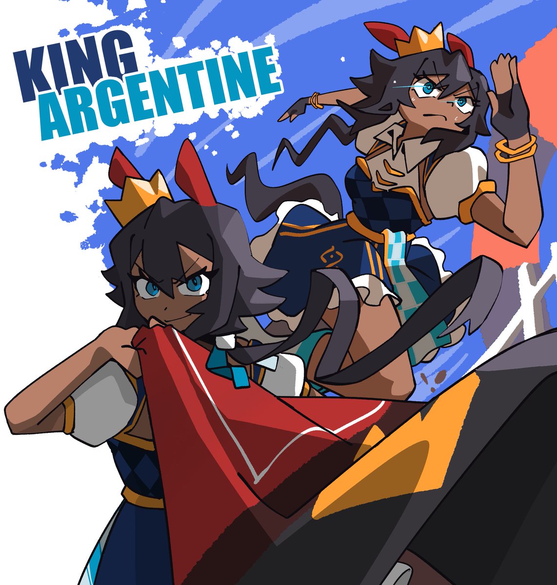 Yesterday a history was made as King Argentine managed to snatch the third crown, making him the third "Triple Crown" Horse In Indonesian Horse Racing after 11 years... All this while being witnessed by waves of crowds that came from Uma Musume

Argentine design by <a href="/Kiwidify/">kiwidify 🥝 commission closed</a>
