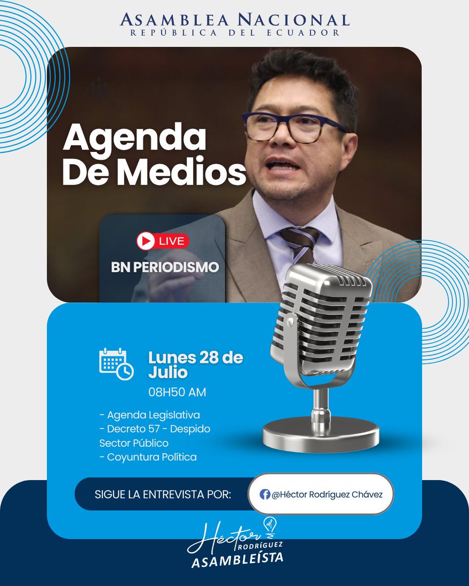 Hector5RC's tweet image. #HéctorEnMedios 🎙️📻| Acompáñame en mis entrevistas en @BNPeriodismo y @CulturaFM1009

¡No te las pierdas!

#HéctorRodríguez
#AsambleaNacional
