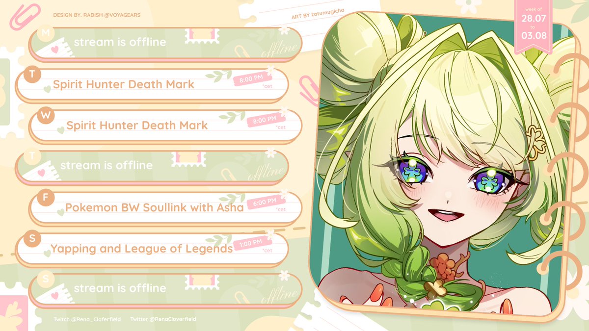 RenaCloverfield's tweet image. 🍀Stream Schedule🍀
I shouldn't have changed last Death Mark stream to Crime Scene Cleaner. The Stream was awful ...