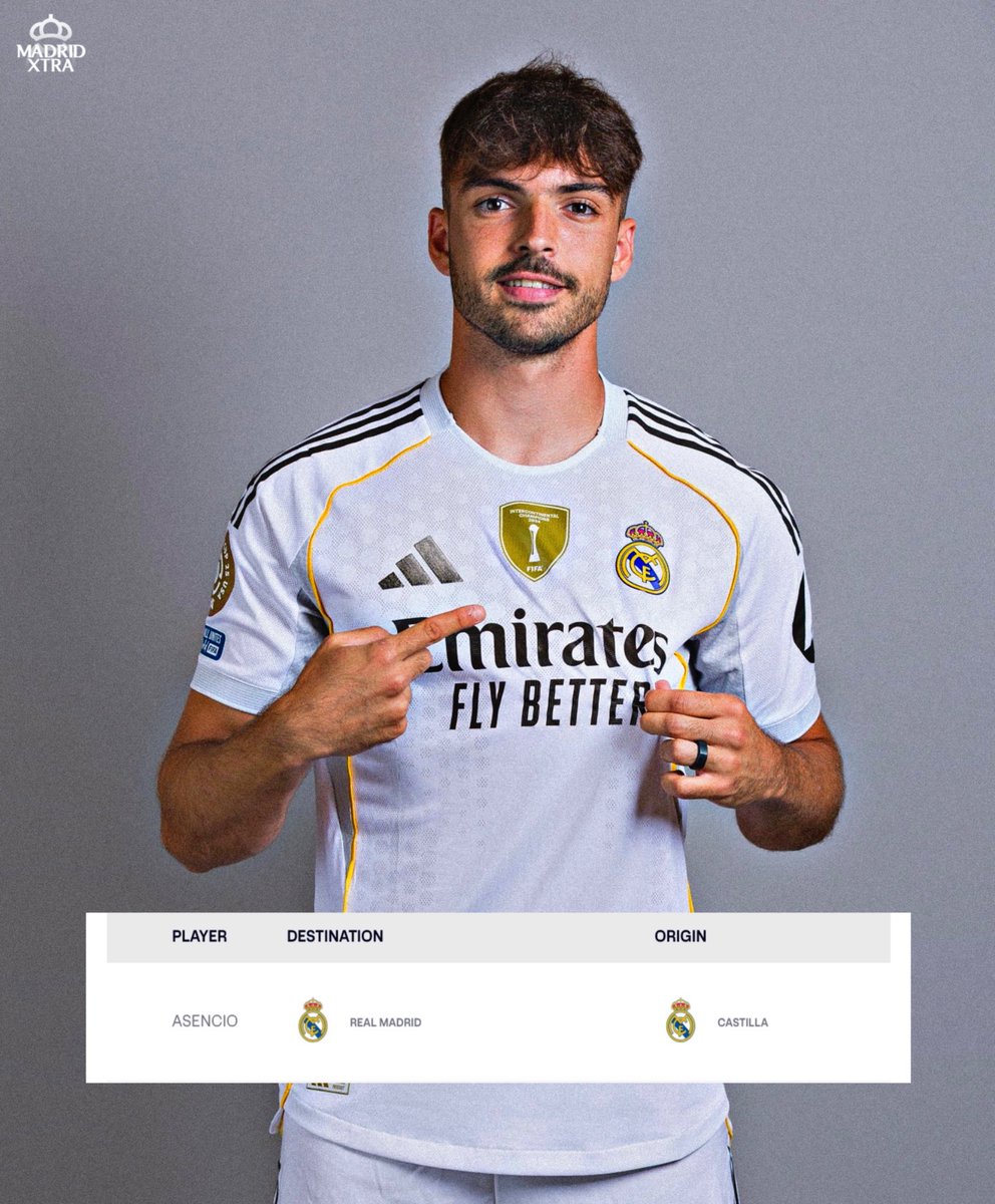 MadridXtra's tweet photo. 🚨⚪️ OFFICIAL: Raúl Asencio has been registered in La Liga as a FIRST TEAM PLAYER. ✅ https://t.co/fgPpTleeqX