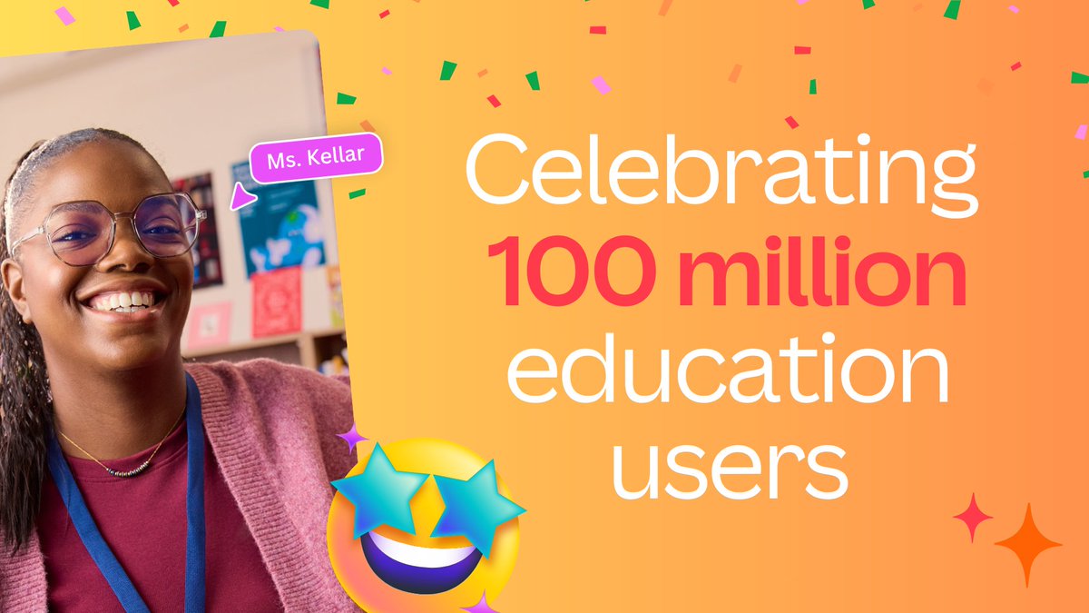 CanvaEdu's tweet image. Canva is now reaching more classrooms than ever before – empowering students to build crucial skills, supporting teachers with AI tools, and helping school leaders scale impact ✨
Read more in our latest Newsroom post: bit.ly/40DjShI