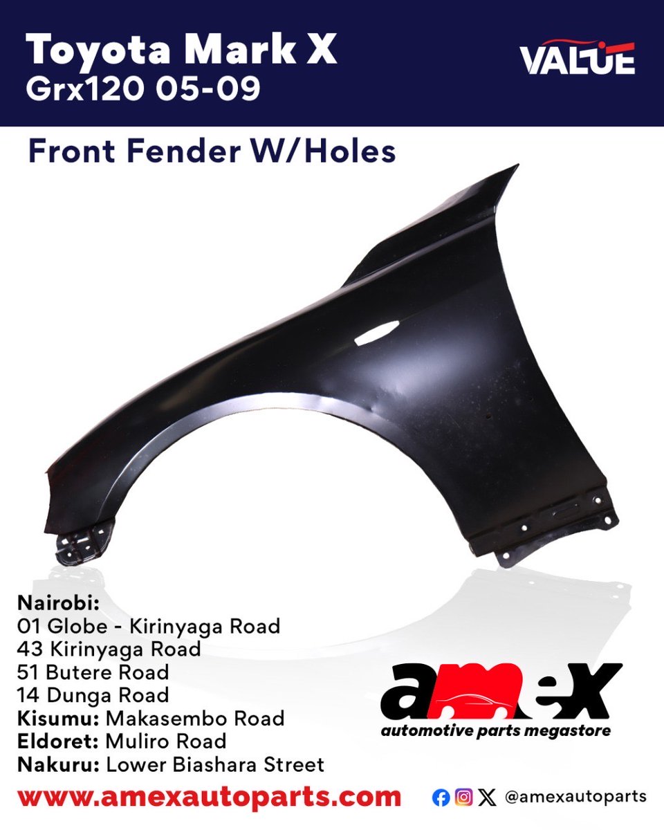 Refresh your ride. Upgrade your style. Shop quality bumpers that are built to last, only at amexautoparts.com. 

Call/WhatsApp us on 0753300400 for enquiries. #Amex #AmexAutoParts #CarBodyParts #Fenders