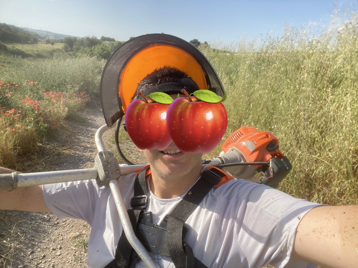 Desemmascarant's tweet image. Aquest és en Hassan. Treballa desbrossant, contractat per un dirigent d'Aliança Catalana de les terres de Lleida. No tant sols no el té assegurat, sinó que el té dormint en una barraca i només li dona un àpat al dia, treballant més de 10 hores.
