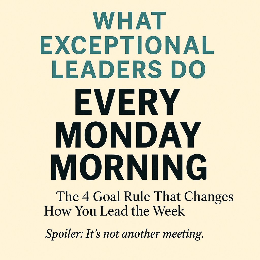 Check out my article, What Exceptional Leaders Do Every Monday! !  doctorbradjohnson.com/what-exception…