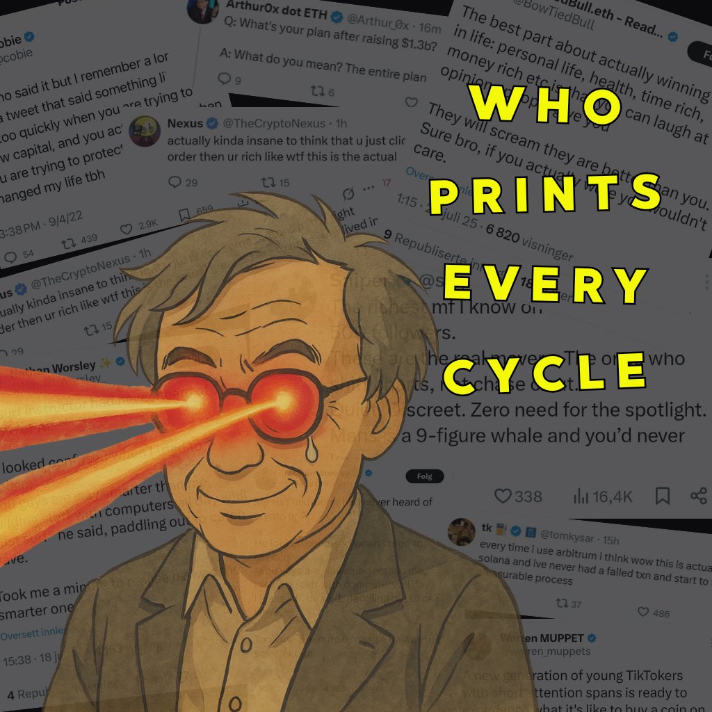 satoshi_tear's tweet image. &amp;gt; One lucky mint ≠ skill

&amp;gt; One bull run ≠ strategy

Respect only those who prints every cycle

So who do you actually follow on CT that prints every time ?

Drop their @ below, curious to see real operators, not tourists