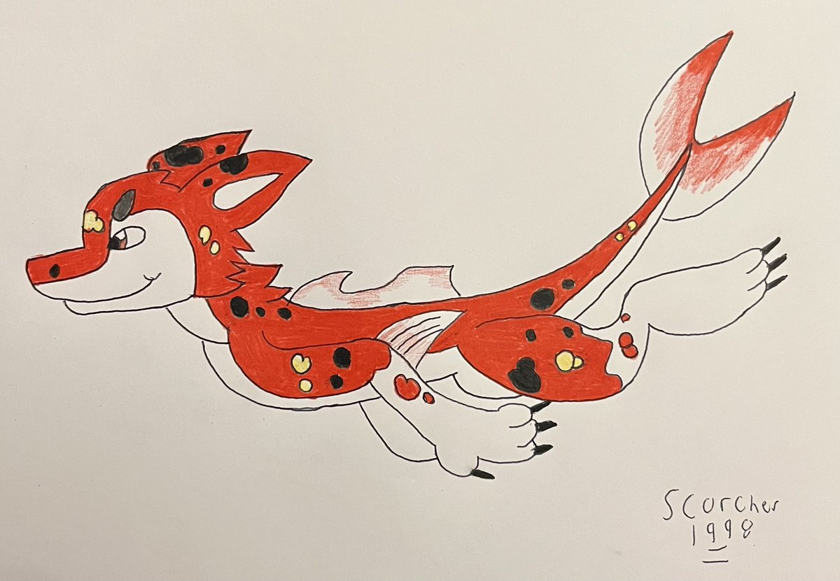 PirateScorcher's tweet image. Art fight 2025 - jingo
Attack for @auraisbad of their Mano-koi oc jingo having a little swim in the water.
Hope you like it
#artfight #artfight2025 #attack #drawing #sfw #fullbody #furry #anthro #oc #koi #manokoi #pose #cute