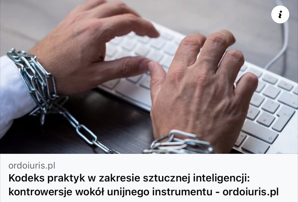OrdoIuris's tweet image. 🔴 Ponad 40 europejskich przedsiębiorstw, w tym Airbus, zaapelowało do Komisji Europejskiej o wstrzymanie wdrożenia Kodeksu praktyk w zakresie sztucznej inteligencji
🔴 Ich zdaniem, Kodeks może osłabić konkurencyjność unijnego ekosystemu AI i nieproporcjonalnie obciążać mniejsze…