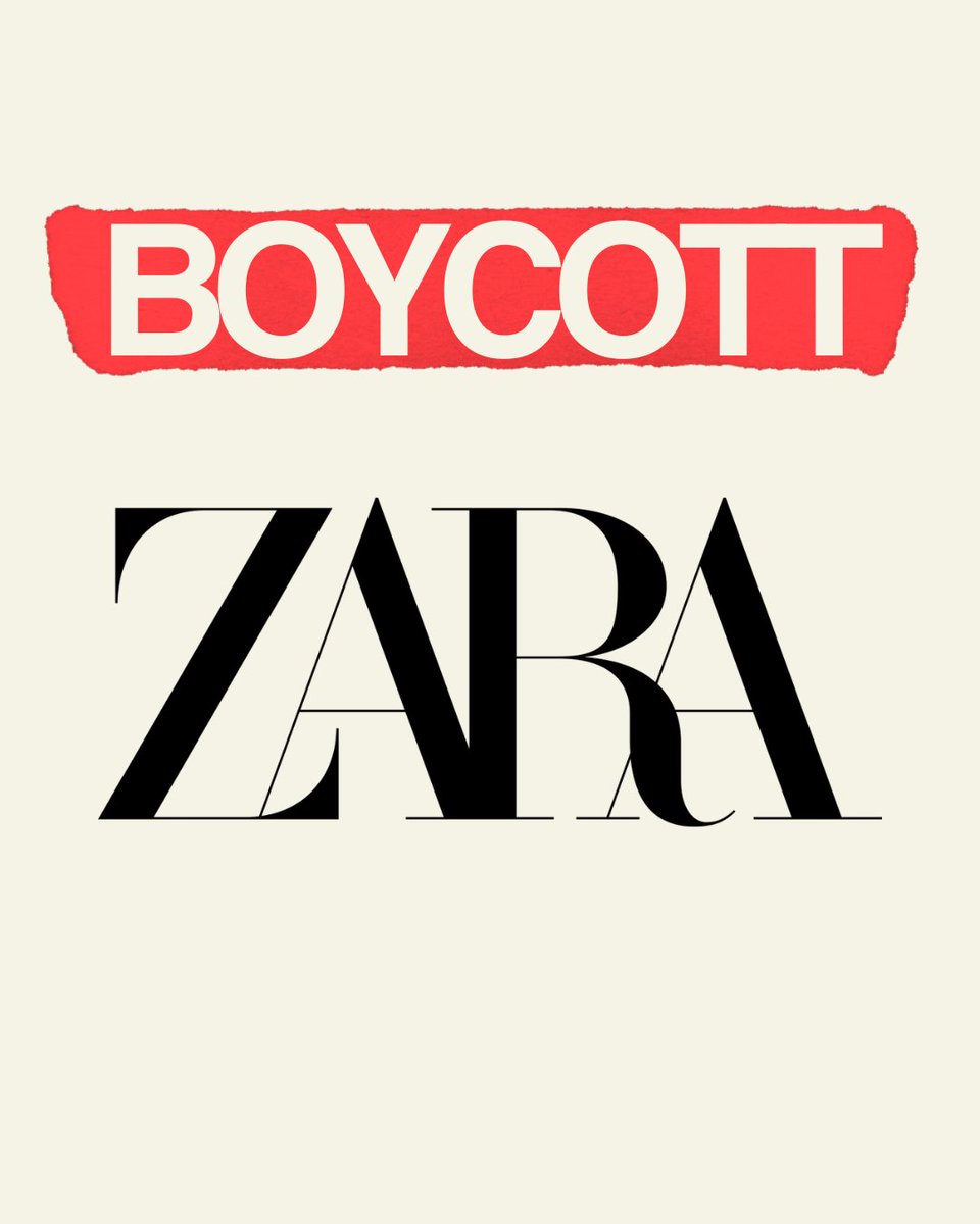 4- Zara : Zara entretient des liens économiques avec Israël (via des boutiques et investissements), sa franchise locale a soutenu publiquement Itamar Ben‑Gvir, un politicien d’extrême droite, et a mené des campagnes publicitaires interprétées comme insensibles à la guerre à Gaza.