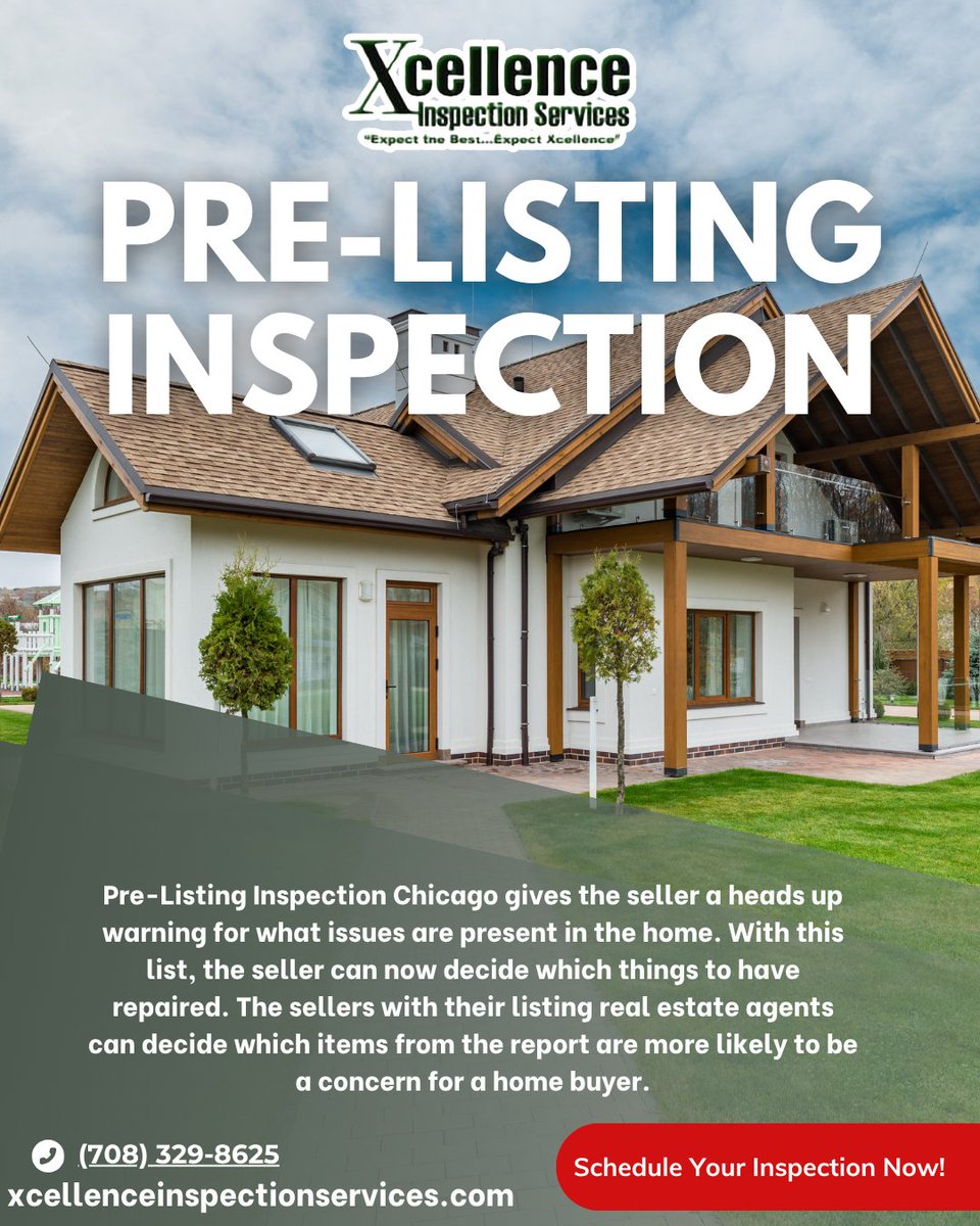 🏡 Selling Your Home? Get Ahead Pre-Listing Inspection!

A Pre-Listing Inspection in Chicago gives sellers a clear picture of any issues before listing. With a detailed report, you decide what needs repair, making your home more appealing to buyers and smoother for negotiations.