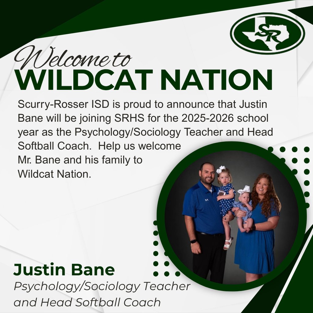 Help us welcome Justin Bane and his family to Wildcat Nation!