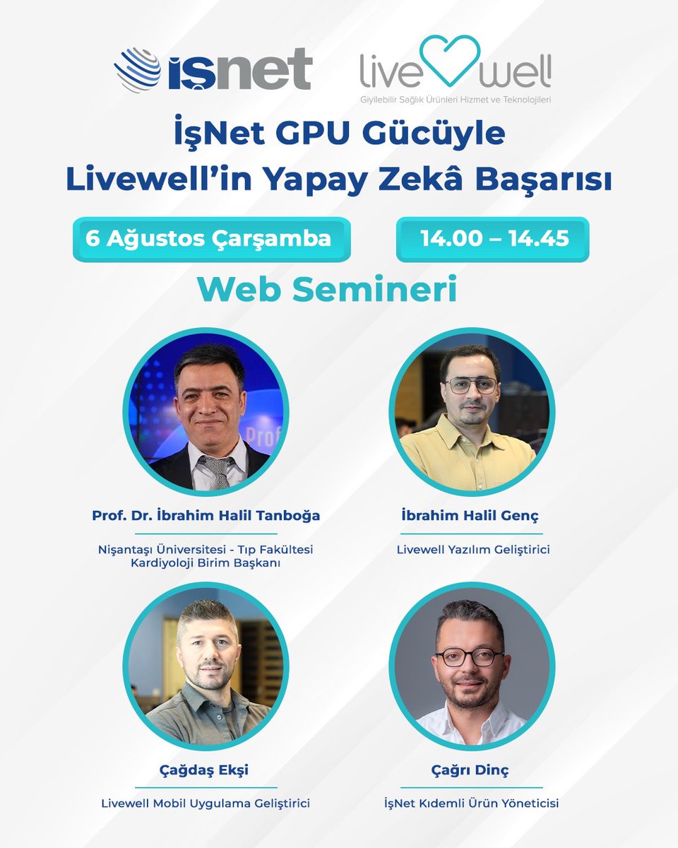 İşNet GPU Gücüyle Livewell’in Yapay Zekâ Başarısı – Web Seminerine Davetlisiniz!

Livewell firmasının İşNet GPU altyapısını kullanarak sağlık alanında sunduğu yapay zekâ uygulamalarını konuşacağımız web seminerimize davetlisiniz.

Şimdi kayıt olun!
isnet.webex.com/weblink/regist…