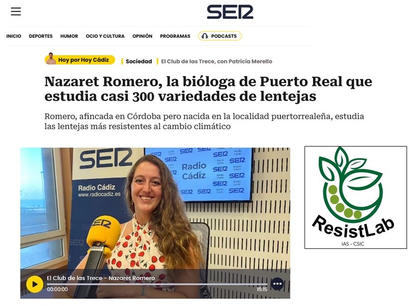 IAS_CSIC's tweet image. 📻 🗣️ Nazaret Romero, la bióloga de Puerto Real que estudia casi 300 variedades de lentejas - Hoy por Hoy Cádiz, Cadena Ser
#cienciaparalagricultura #CSIC @CSICdivulga @IAS_CSIC @PDResistLab #NazaretRomero @AE_Leguminosas @La_SER
ias.csic.es/?p=38583