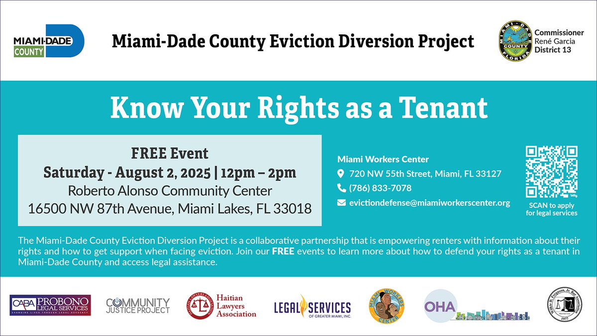 #TenantsRights #KnowYourRights #LegalServices #Miami #miamidadecountyevictiondiversionproject