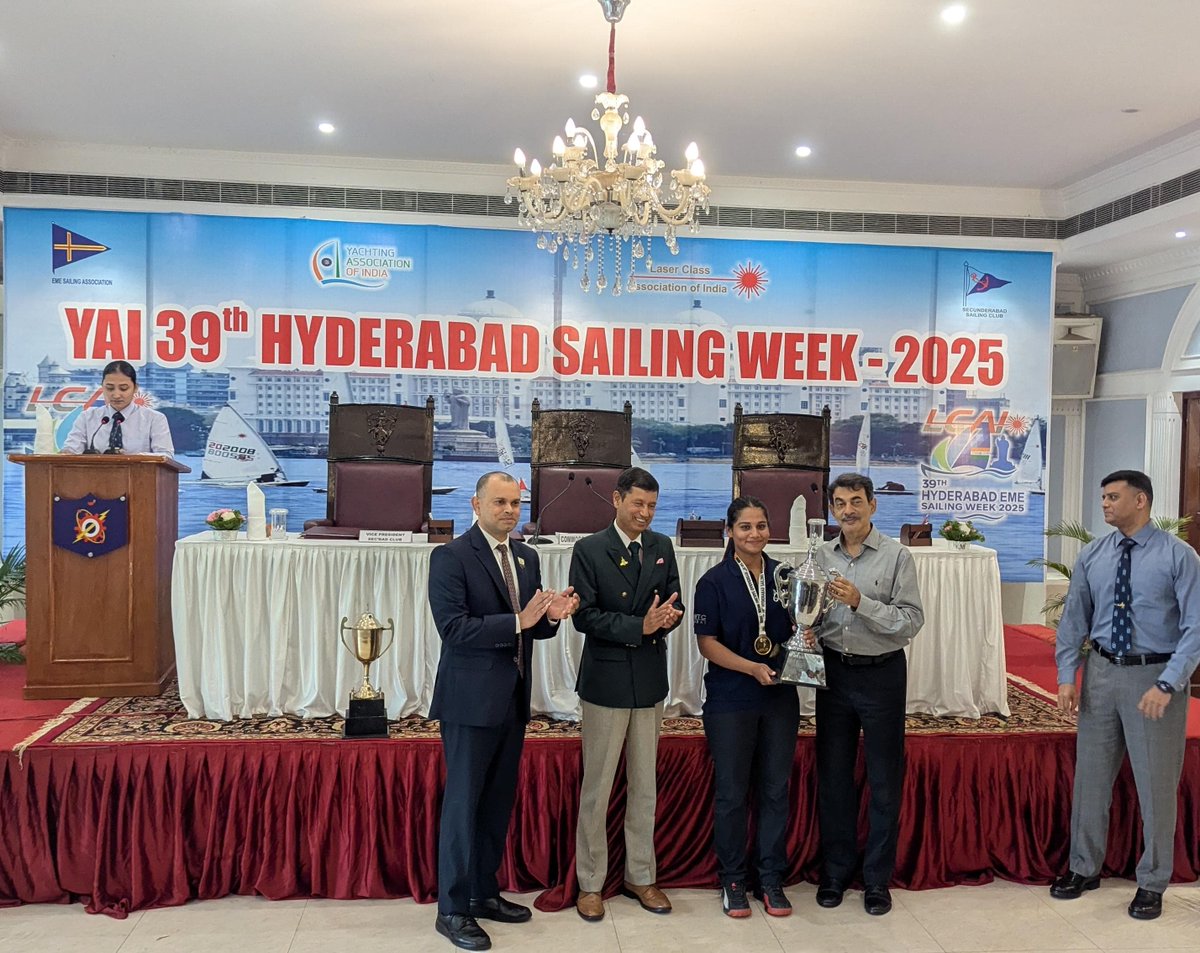indiannavy's tweet image. #IndianNavy Yachtsperson excel at the 39th Hyderabad Sailing Week 2025, conducted by EME Sailing Association, Hyderabad from 20-25 Jul 25 under the aegis of #YAI.
The event witnessed participation from more than 100 yachtspersons from sailing clubs across India including a…