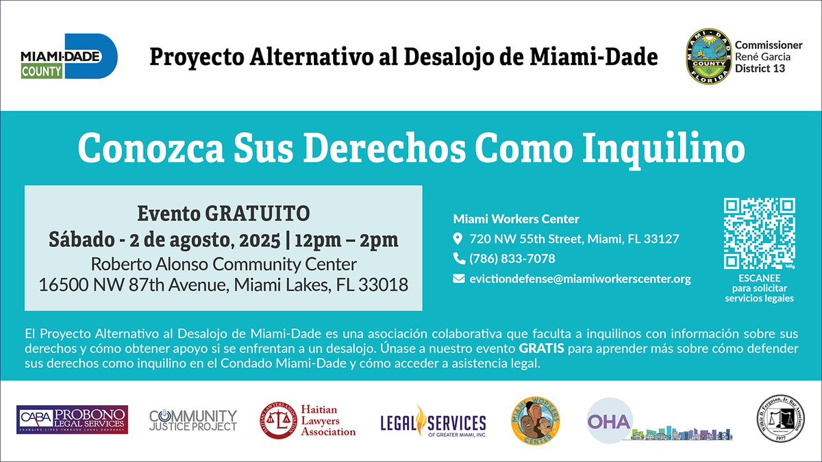 #TenantsRights #KnowYourRights #LegalServices #Miami #miamidadecountyevictiondiversionproject