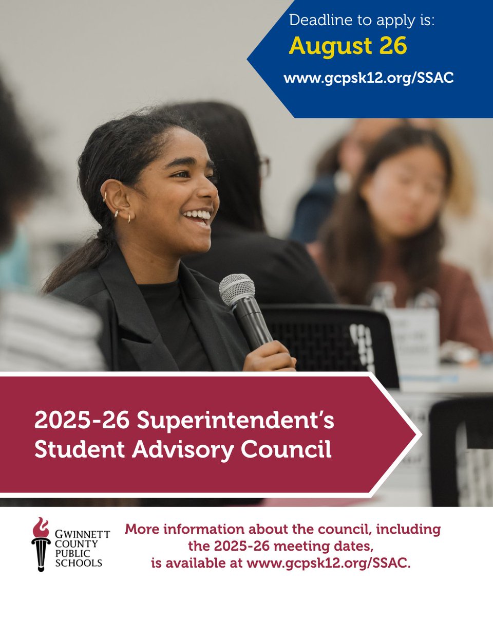CESGenerals's tweet image. Be the Change You Want to See in Your School! What’s working in your school? What could be better? Join the Superintendent’s Student Advisory Council to share ideas, solve problems, &amp;amp; grow with peers across GCPS. Apply in the Student Portal, applications are due Tuesday, Aug. 26
