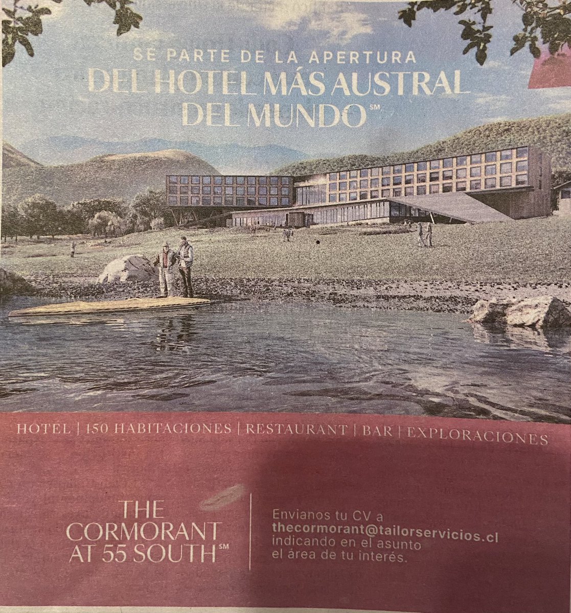 cesar_quezada's tweet image. Puerto Williams 🇨🇱 necesita trabajadores !!
“El hotel más austral del mundo®️”
Hotel, restaurant, bar, excursiones
🏨👨🍳🦀🐋🥃
Los curriculums CV deben enviarse a:
Thecormorant@tailorservicios.cl
#puq #islanavarino