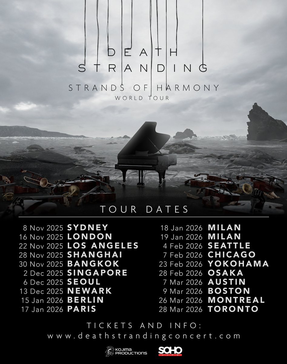 🎻 Come together with fellow Porters to celebrate the music of Death Stranding live!

More info on Strands of Harmony and its 19 locations: deathstrandingconcert.com