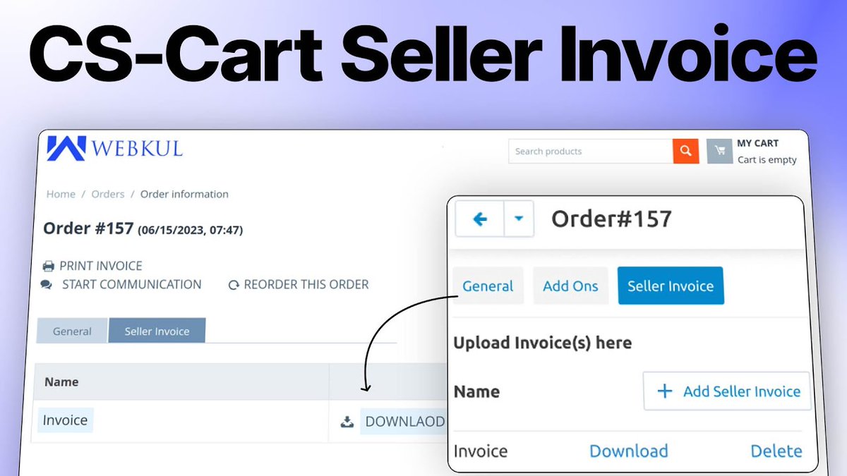 webkul's tweet image. CS-Cart Seller Invoice add-on = hassle-free invoice access! 🧾
Vendors upload, customers download—clear, quick, and trustworthy.
Boost post-purchase experience 👉 youtu.be/HLxHp59-E_k?si…
#CSCart #SellerInvoice #Multivendor #Webkul #MarketplaceAddon