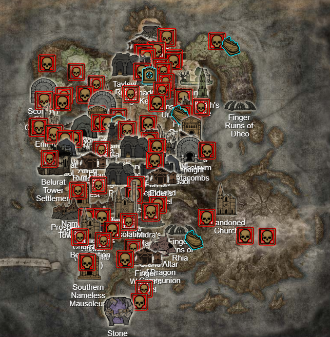 MrGu3st's tweet photo. @Visuljkoo @Malikus_Eternal @IWaitForSpore2 meanwhile SOTE map: 
and before you go "reused bosses" theres like 1 death rite bird, 2 bears,  3 dragons, 1 fallingstar beast, 2 tree sentinels and 3 tree spirits out of like 70 bosses and EVEN if they are reused they are fun fights https://t.co/ao3OCPbx18